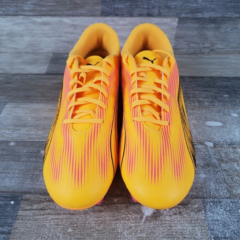 Puma Ultra Play‎ Mens Shoes Sz 11.5 Yellow Black Leather Lace-Up Soccer Cleats